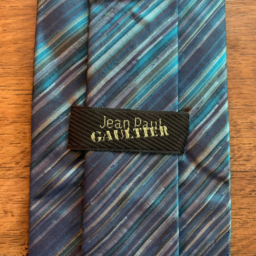 (SOLD) Jean Paul Gaultier Blue Striped Tie - Picture 1 of 8